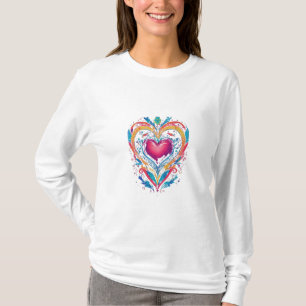 Élégance du coeur : T-shirt graphique féminin