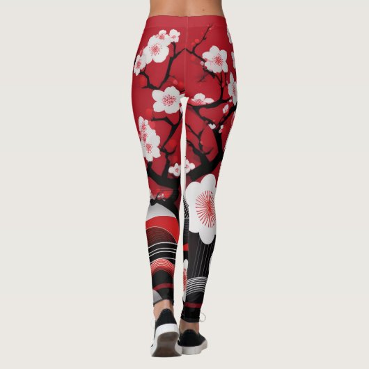 Élégance Embrasser : Leggings japonais en fleurs d (Dos)