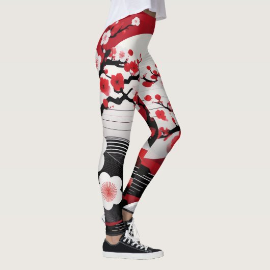Élégance Embrasser : Leggings japonais en fleurs d (Droite)