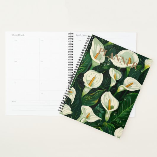 Élégance en fleur : Calla Lily-Designed Planner (Devant avec enveloppe)