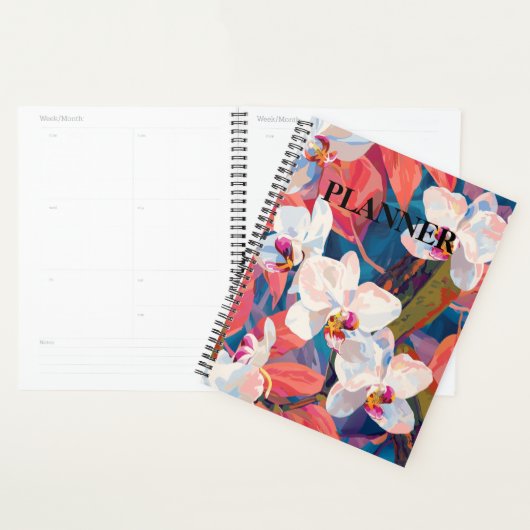 Élégance en fleur : votre planificateur orchidée (Devant avec enveloppe)