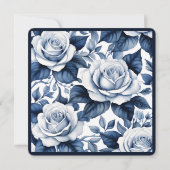 Élégance en Rose bleu Invitation de douche nuptial (Dos)