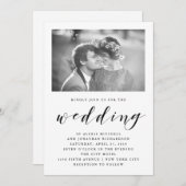 Élégance| Faire-part de mariage avec photo (Devant / Derrière)