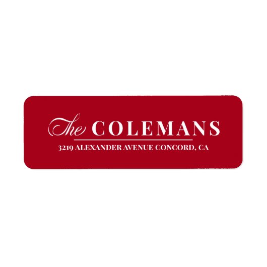 Elegance | Familienaam | rode feestjes Etiket (Voorkant)