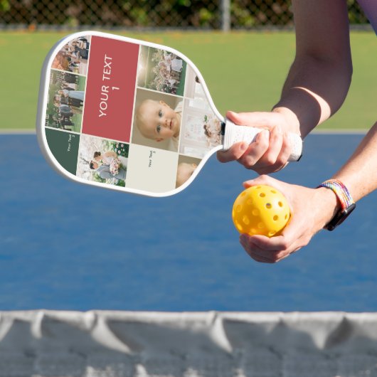 elegance family phto collage fun pickleball paddle (Insitu)