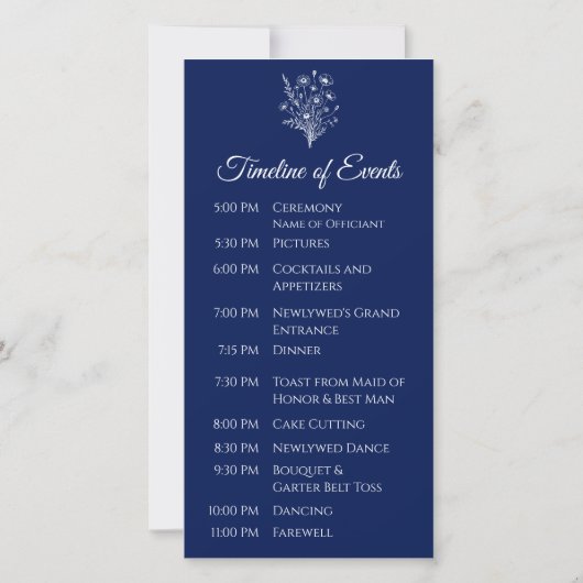 Élégance fleur sauvage - Programme de mariage - (Dos)