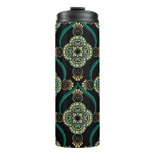 Elegance floral arabesque naadloos patroon thermosbeker