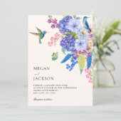 Elegance floral bird wedding  kaart (Staand voorkant)