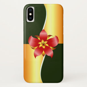 Elegance Floral Design in Groen en Goud iPhone X Hoesje