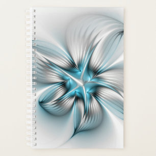 Élégance florale Art fractal abstrait moderne bleu