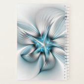 Élégance florale Art fractal abstrait moderne bleu (Dos)