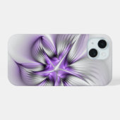 Élégance florale Art fractal violet abstrait moder (Verso Horizontal)