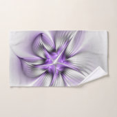 Élégance florale Art fractal violet abstrait moder (Serviette à main)
