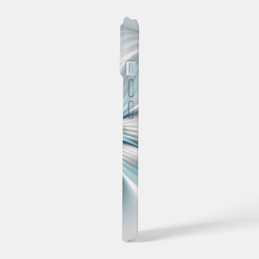 Élégance florale Art moderne Abstrait bleu fractal (Côté gauche)