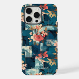 Élégance Florale – Art Teal et Corail