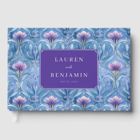 Élégance Florale Bleue Romantique (Recto)