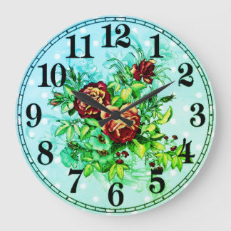Élégance Florale Horloge Murale Ronde en Acrylique