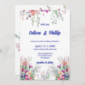 Élégance florale intemporelle Faire-part de mariag (Devant / Derrière)