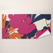 Élégance florale : motif abstrait (Serviette de bain)