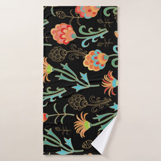 Élégance florale orientale transparente (Serviette de bain)