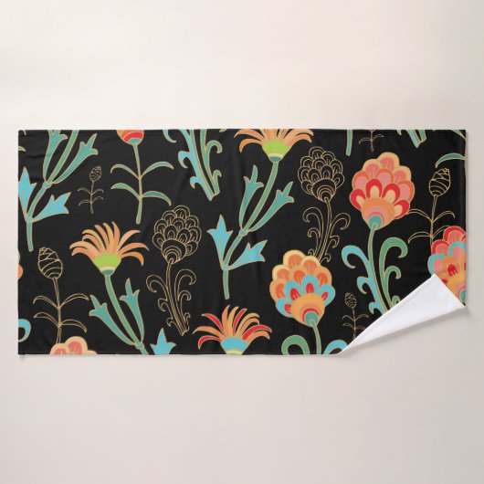 Élégance florale orientale transparente (Serviette de bain)