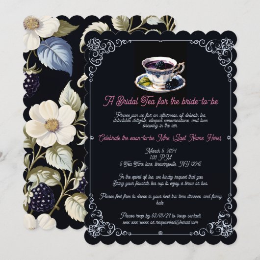 Élégance Florale Royale : Invitation à la Soirée d (Devant / Derrière)