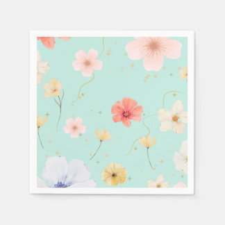 Élégance Florale : Serviettes en Papier Fleuries