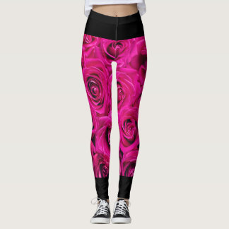"Élégance florissante : Leggings de Motifs Roses"