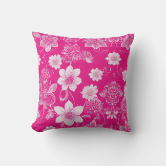 Élégance florissante : Oreiller à lancer floral