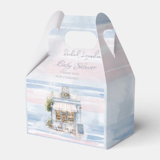 Elegance Frans Café Baby shower Bedankdoosjes (Voorkant Zijde)