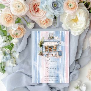 Elegance Franse Cafe Verjaardag Kaart