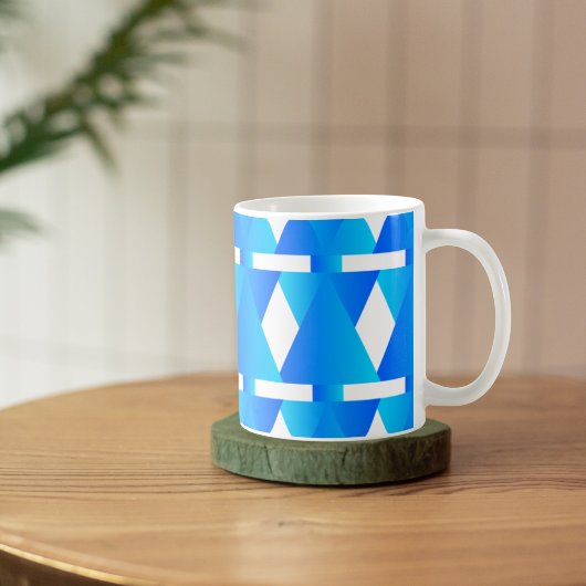 Élégance géométrique : Mug Motif Diamant Bleu