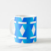 Élégance géométrique : Mug Motif Diamant Bleu (Devant gauche)