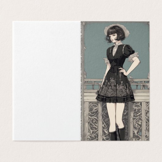 Élégance gothique Blanc-Petit Robe Noir LBD (Outside Unfolded)