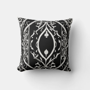 Élégance gothique : Serpentine Line Art Coussin De