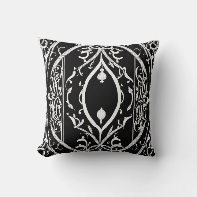 Élégance gothique : Serpentine Line Art Coussin De (Recto)