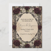 Élégance gothique : Un mariage vintage Invitation (Devant)