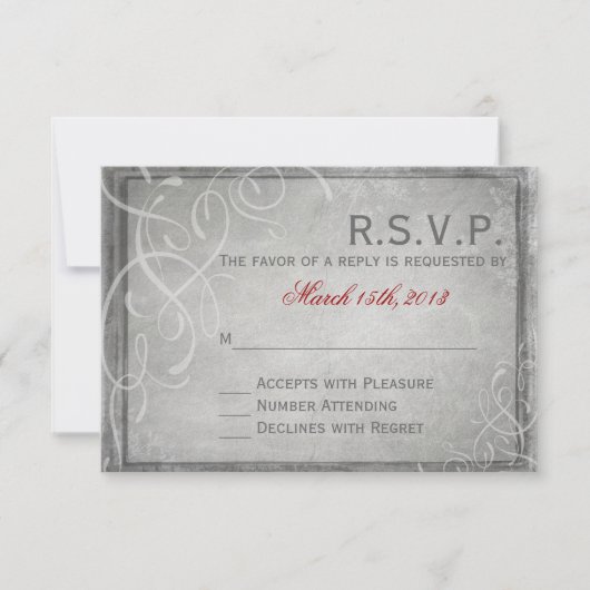 Élégance grise subtile - Carte RSVP (Devant)