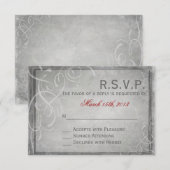Élégance grise subtile - Carte RSVP (Devant / Derrière)