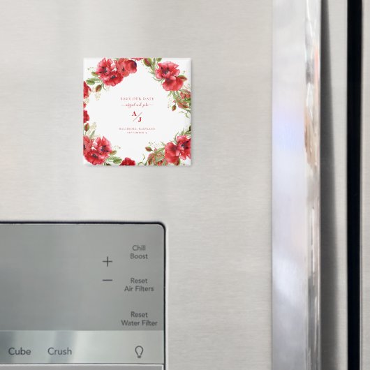 Elegance in het Rode Weddenschap Red onze datum Magneet (Insitu (Koelkast))