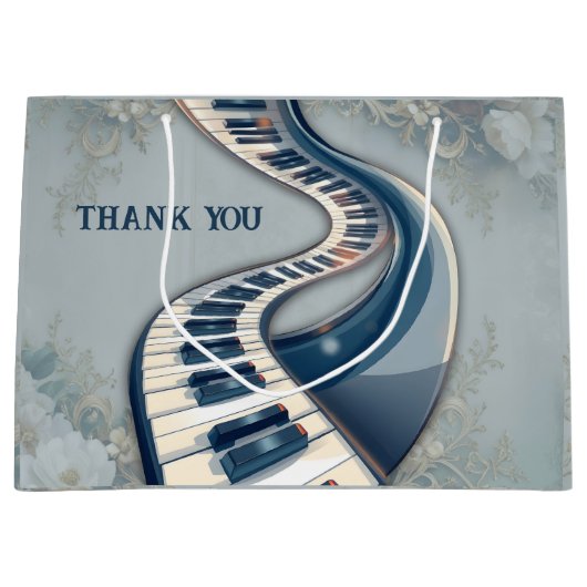 Elegance in piano keys and blossoms. groot cadeauzakje (Voorkant)
