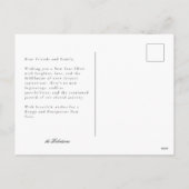 Élégance Intemporelle Carte Photo Nouvel An Noir & (Dos)