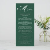 Élégance intemporelle Emerald Green Mariage Menu (Debout devant)