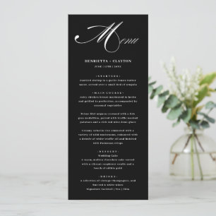 Elégance intemporelle Mariage noir et blanc Menu