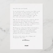 Élégance intemporelle Noir & Or Nouvel An Carte ph (Verso)