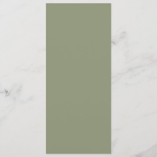 Élégance intemporelle Sage Vert Mariage Menu (Dos)