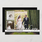 Élégance Intemporelle Trois Photos Mariage Merci (Devant / Derrière)