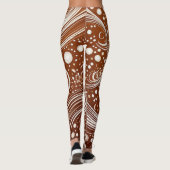 Élégance Intriquée : Dessin Blanc sur Leggings Mar (Dos)