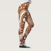Élégance Intriquée : Dessin Blanc sur Leggings Mar (Droite)
