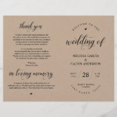 Elegance Kraft Cérémonie Mariage, Programme pliabl (Devant)